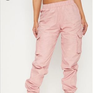 Dusty pink cargo joggers